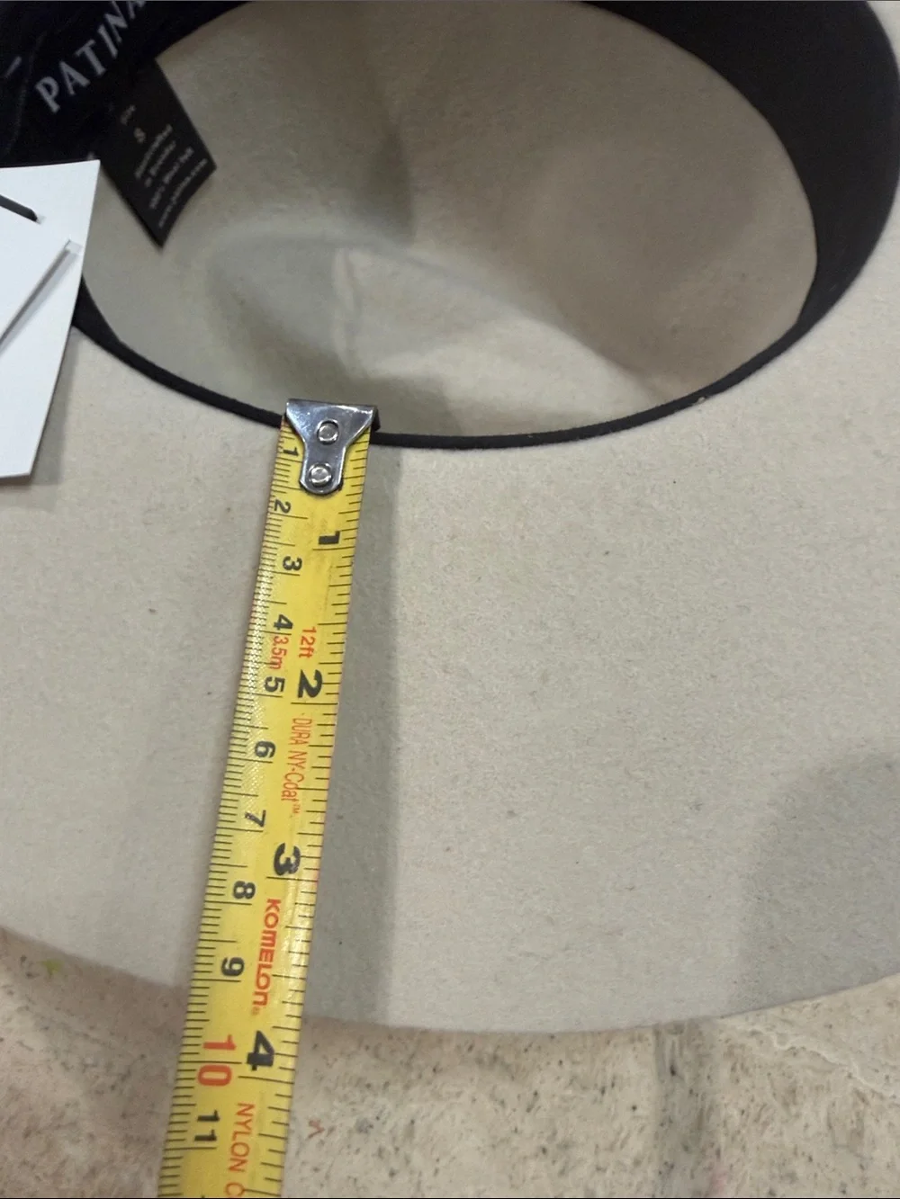 Patina The Aria Tan Wool Fedora Western Hat Handcrafted Wide‎ Brim M
